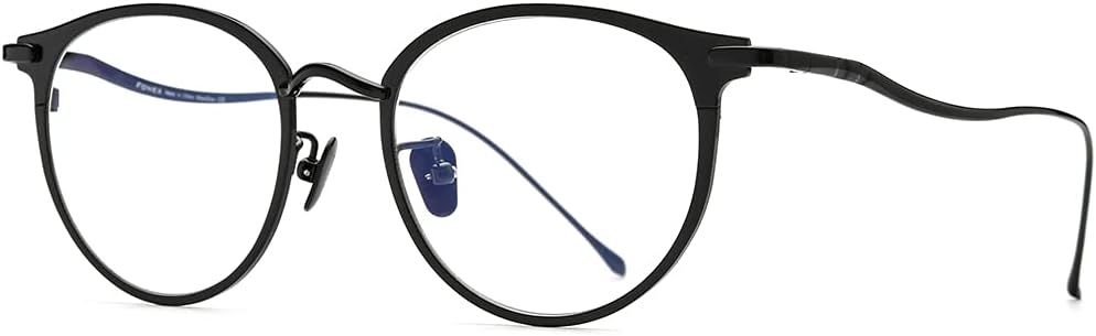 FONEX Titanium Glasses Frame, Women Round Myopia Optical Eyeglasses 8509 - Image 5