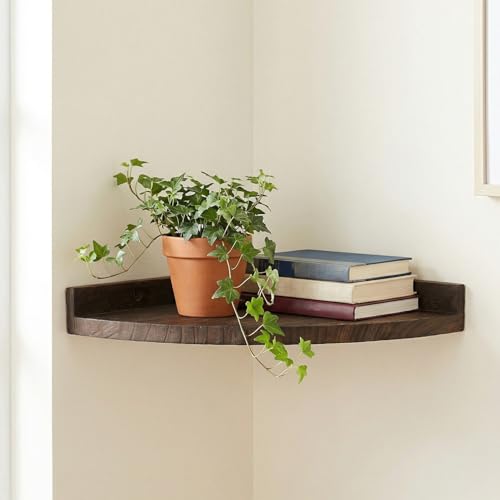 Soporte decorativo rústico y estante triangular de madera para optimización de espacio 7
