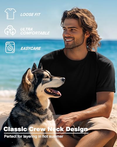 3 Pack Men's Big and Tall Cotton T-Shirts L-5XL Workout Raglan Short Sleeve Shirts Athletic Tops Casual Summer Tees3