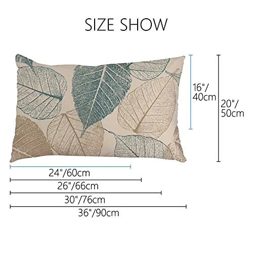 Top Carpenter Leafs Oblong Lumbar Plush Throw Pillow Cover/Shams Cushion Case - 20X36In - Decorative Invisible Zipper Design For Couch Sofa Pillowcase Only #TOP1
