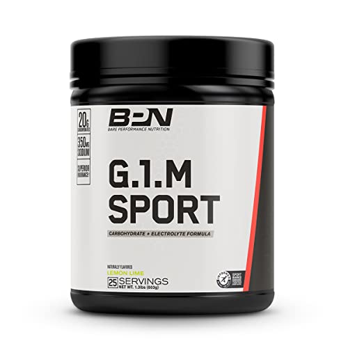 BARE PERFORMANCE NUTRITION G.1.M Sport Endurance Formula, Electrolyte Formula, Cluster Dextrin, Superior Carbohydrate Source (Lemon Lime)