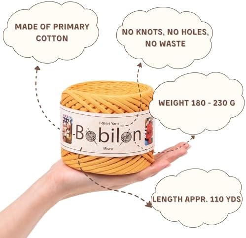 T-Shirt Yarn Ball – 3–5 mm Organic Cotton Jersey for Crochet, Knitting, Macrame, DIY Crafts – Soft Textile Ribbon – Apricot Crush