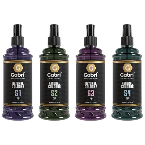 Gabri Professional - 4 colonias naturales de alta calidad para después del afeitado de 400 ml cada una, frescas y cítricas, cítricas, aroma a pachulí, aroma marítimo