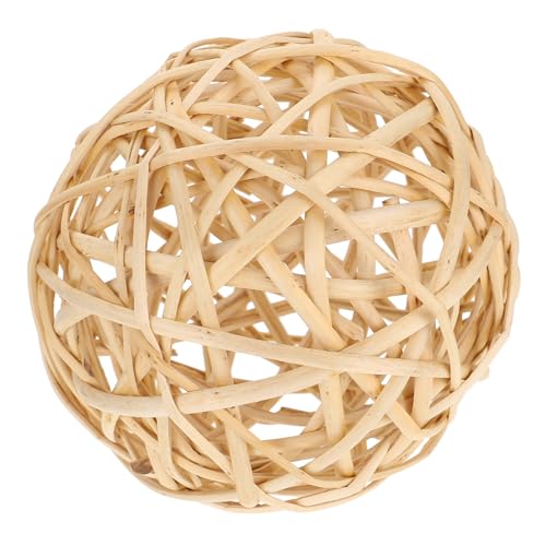 HOMOCONO Rattankugel 15cm Natürlich Rattan Ball Handgefertigt für Dekorative Schalen und Vasen als Wohnaccessoire und Fotorequisite