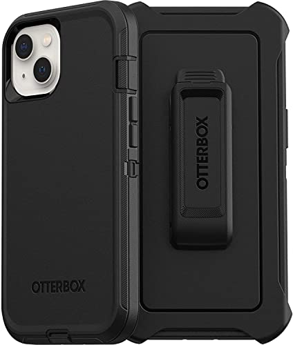OtterBox iPhone 13 (ONLY) Defender Series Case - Black, Rugged & Durable, with Port Protection, Includes Holster Clip Kickstand