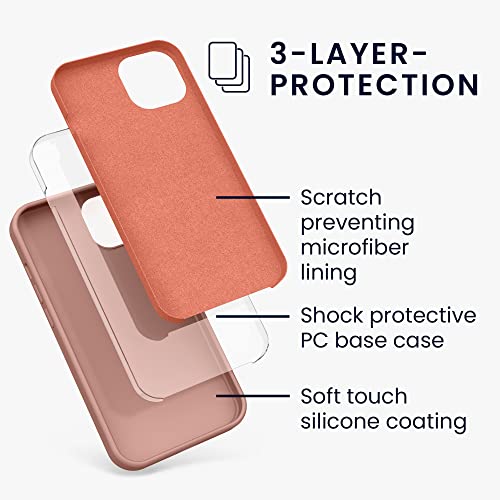 kwmobile Case Compatible with Apple iPhone 13 Case - TPU Silicone Phone Cover with Soft Finish - Orange Clay - Image 2