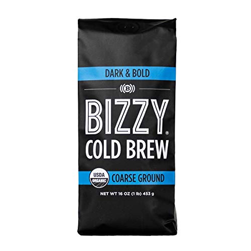 Bizzy Organic Cold Brew Coffee | Bundle | Coarse Ground Coffee | Dark & Bold 1 Lb + Espresso Blend 1 Lb | 2 Pack #TOP4