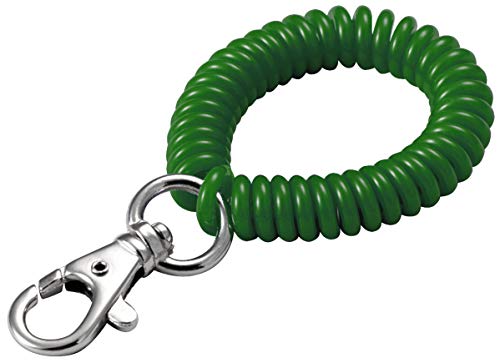 Lucky Line 2” Diameter Spiral Wrist Coil With Trigger Snap, Flexible Wrist Band Key Chain Bracelet, Stretches To 12”, Color May Vary (40701) #TOP4