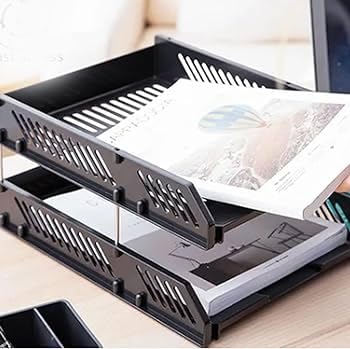 ARIYA Plastic Office Stationery 2 Layer Rectangular Plastic Office Supplies