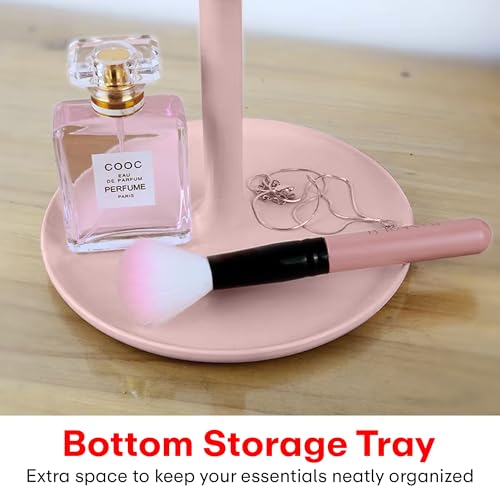 Image of Prime Pick Beauty Pro Makeup Mirror 360 Degree Rotating Mirror Non LED Portable Lightweight Travel Makeup Mirror for Daily Use Dressing Table Vanity Pink Pack of 1
