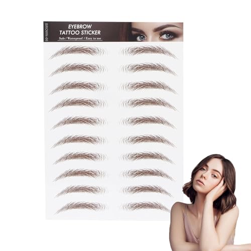 Eyebrows Waterproof, Eyebrow Stickers, Eyebrow Sticker, Eyebrow Tattoos Stickers Temporary Eyebrow Tattoos Eyebrow Transfer Sticker for Women (BROWN-06)