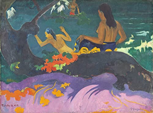Cuadro en lienzo Premium de Paul Gauguin Fatata Te Miti arte mural elegante de 60x90cm