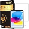Ailun Protector de pantalla para iPad 11th A16 2025 [11 pulgadas] / 10ª generación 2022 [10.9 pulgadas], vidrio templado [compatible con Face ID y Apple Pencil] Ultra Sensible Compatible con Fundas