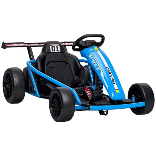 AIYAPLAY Kart électrique pour enfants 24V 6-13km/h Drift Kart avec 2 moteurs, siège réglable, mode drift, Go Kart avec démarrage en douceur, musique, klaxon,...