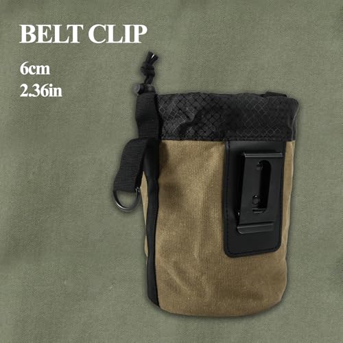 Tool Pouch for Screws and Nails,Wear Resistant Small tools Storage Bag with Metal Belt Clip Attachment For Builders Electrician's Hammer Frame And Nail Bag Organizer 13 x 19.5cm(Army Green) 5 Tool Pouch for Screws and Nails,Wear Resistant Small tools Storage Bag with Metal Belt Clip Attachment For Builders Electrician's Hammer Frame And Nail Bag Organizer 13 x 19.5cm(Army Green) - Image 5