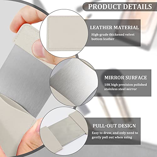 Bangboom Portable Travel Mirror With Protective Cover, Stainless Steel Mirror Compact Ultra Thin, Rectangle Makeup Vanity Mirror Small, Handheld Mirror For Women, Girl, Purses, Pocket (Grey) #TOP2