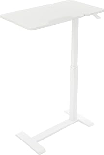 Mobile Height-Adjustable Desktop Mobile Ergonomic Laptop Table, Height-Adjustable Standing Desk - 0°-60° Tilt Desk for Home Office (White)