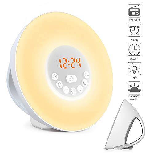 Wake Up Light, Nature Light Sunrise Simulation Alarm Clock Touch Control Night Light