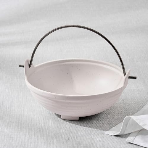 Image of Home Centre |Corsica Silvano Melamine Serving Kadhai with Handle - 700ml|Melamine Serve Ware|Crockery|Bowls|Beige
