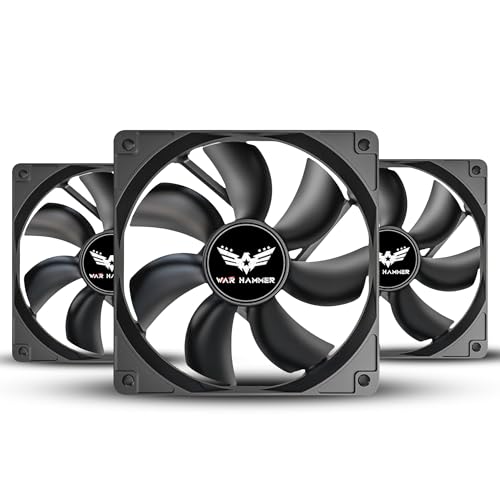 WAR HAMMER Kratos Darkzone 120mm 3 IN 1 Case Fan Kit - Black, High Static Pressure, MOLEX Control 1500 RPM, 73.6 CFM Airflow (Darkzone Non RGB, 3) (B0D8J7S4SF) Amazon Price History, Amazon Price Tracker