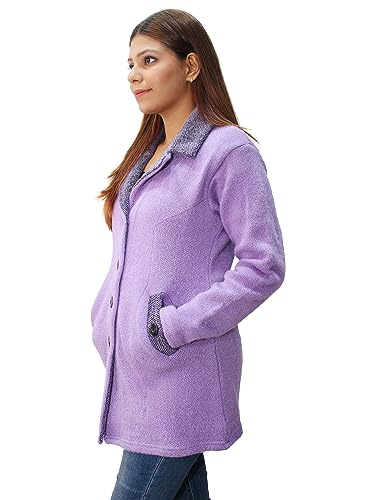 Image of Matelco Womens Woollen Collared Coat Cardigan