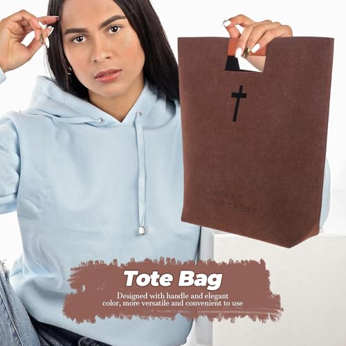 Bolsa de fieltro para estudio bíblico maletín portátil de gran capacidad gris 3