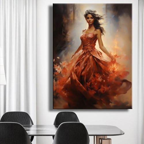Impression sur toile pour salon moderne avec une danseuse abstraite