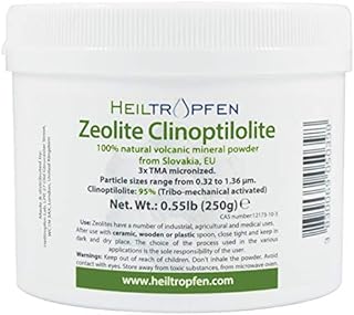 Zeolite Powder | 0.55 Pound 250g | Ultra FINE Less-Than 2 µm | Clinoptilolite 95% | 3X Activated | Natural Mineral Dust | Heiltropfen®