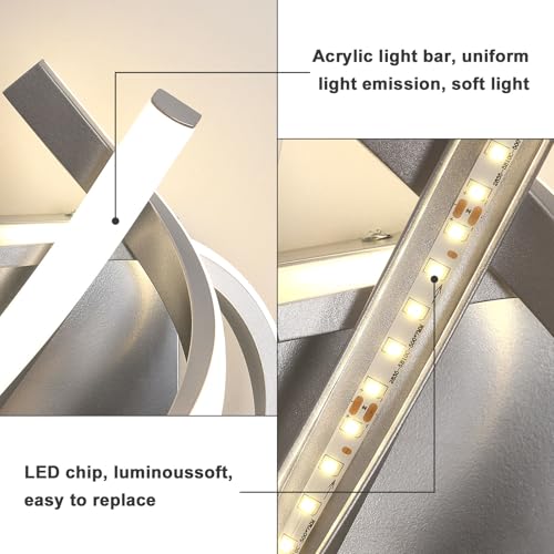 Comey LED Wall Lights Indoor, 22W Chrome Modern LED Wall Lamp, LED Wall Sconce Light - Image 4