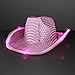 FlashingBlinkyLights Pink Sequin Light Up LED Cowboy Hat