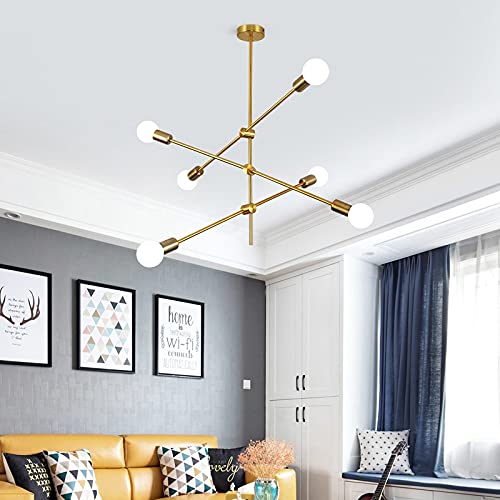 Éclairage de Spoutnik Moderne en Laiton brossé Lampe E27 pour Salle à Manger