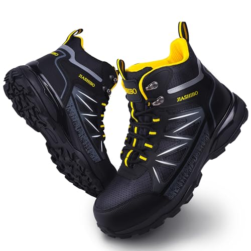 Image of Blapek Steel Toe Boots for Men Puncture Resistant Work Shoes Slip Resistant Leather Safety Sneakers Lightweight Breathable Comfortable Industrial Footwear