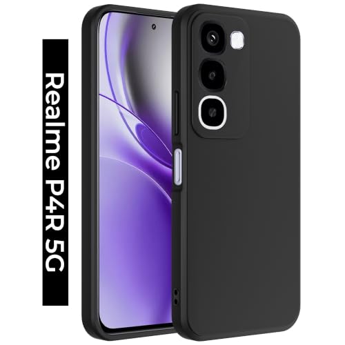 Image of A rtistque Back Cover Case for Realme P4R 5G with Camera Protection | Shockproof TPU|Stylish Protective Design|Slim Fit|Ultra Matte| Back Cover - Black