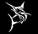 Ranger Products Marlin Fish Swordfish Decals Boat Fishing Graphic Window White, Die Cut Vinyl Decal for Windows, Cars, Trucks, Tool Boxes, laptops, MacBook - virtually Any Hard, Smooth Surface