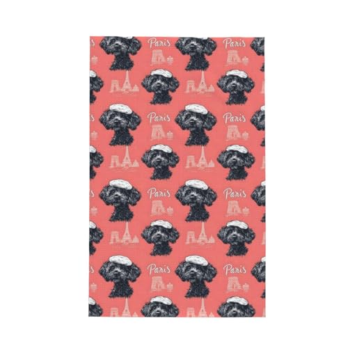 Buewutiry Toallas de cocina – Suave y lindo diseño de Torre Eiffel, absorbentes, de secado rápido, para secar la cocina, toalla de mano para decoración del hogar con cordón