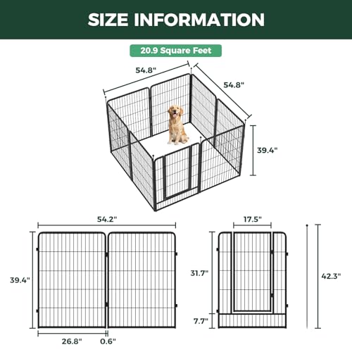 Image of FXW Instant Dog Playpen, RV Camping, Outdoor & Yard, 40 inch H, 8 Panels | Portable, Easy setup, Heavy-duty, DIY layouts, For Medium & Large Dogs, Patented