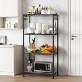STAR BURN Alacenas para Cocina, Estantería de 4 Niveles con 8 Ganchos y 4 Almohadillas para Estantes, con Estantes de...