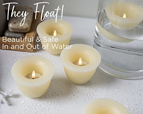 Image of Set of 6 Floating Wax Bowl Candle Holders, Candle Holders ONLY. Tealights Sold Separately