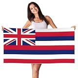 GaxfjRu Hawaii Flag Print Beach Towel,Swim Towel Bath Towel for Travel Camping Towel Sports Pool Quick Dry