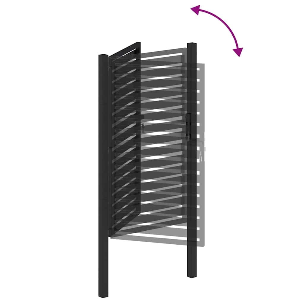 Gartentor Abschließbar Aluminium, Zauntor, Zauntür,Gartentür, Schwarz 100x150 cm