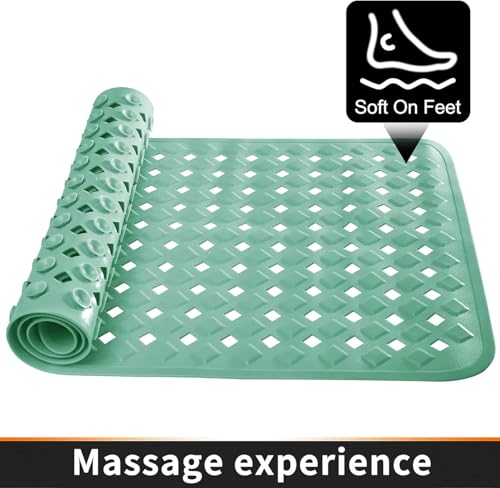 Image of Door mat Bathroom mats Anti Slip for Entrance Floor Foot Skid Bathtub Bath Shower Suction Cups (Mgreen 70x40cm)
