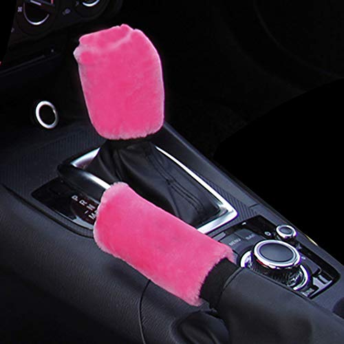 RuleaxAsi Conjunto de capa de volante macio 3 peças de capa de volante de inverno quente Capa de fre