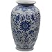Oriental Furniture 14" Floral Blue & White Porcelain Tung Chi Vase