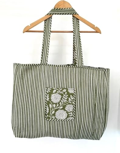 Image of Women's 100% Cotton Lightweight Shoulder Tote Bag with Interior Poeckt Casual Handbag for Women