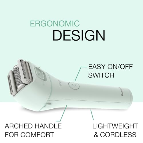 Image of Panasonic Electric Bikini Trimmer, Waterproof Full-Body Cordless Electric Razors for Women Legs with Bikini Attachments, 3 Hypoallergenic Blades, for Travel, Shower, and Everyday Use - ES-AWL6AG