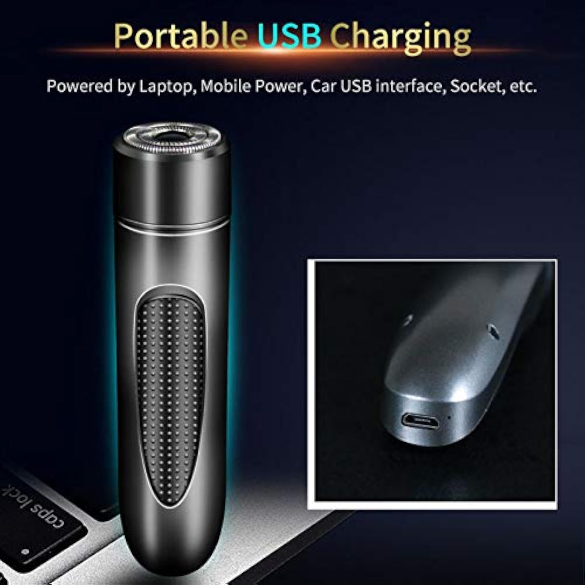 Mini USB Rechargeable Electric Razor Self-service Hair Clipper