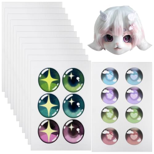 YCCOKJJ 12 unidades de malla Fursuit Eye, malla de ojos para pintar, agujero de 0,5 mm, red impermeable imprimible, 300 x 200 mm, red de PVC sublimada blanca para furries, cosplay, accesorios,