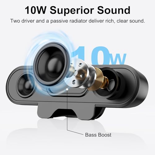 Plyee Audio Monitor Speakers, Computer Speakers for Desktop PC, USB Speaker with Integrated USB A Type C Connector, Easily Clamp to Monitors, 10W の商品画像 2