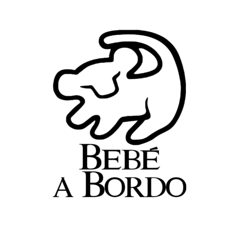 Pegatina Bebe a Bordo Simba silueta bebe Rey Leon Rafiki Sugar Races Customs (Negro)