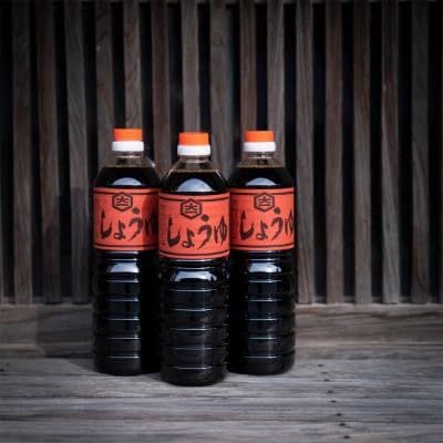 (合成保存料不使用)230年間、味を守り続ける醤油屋・大仲屋本店の濃口醤油[1L×3本セット]